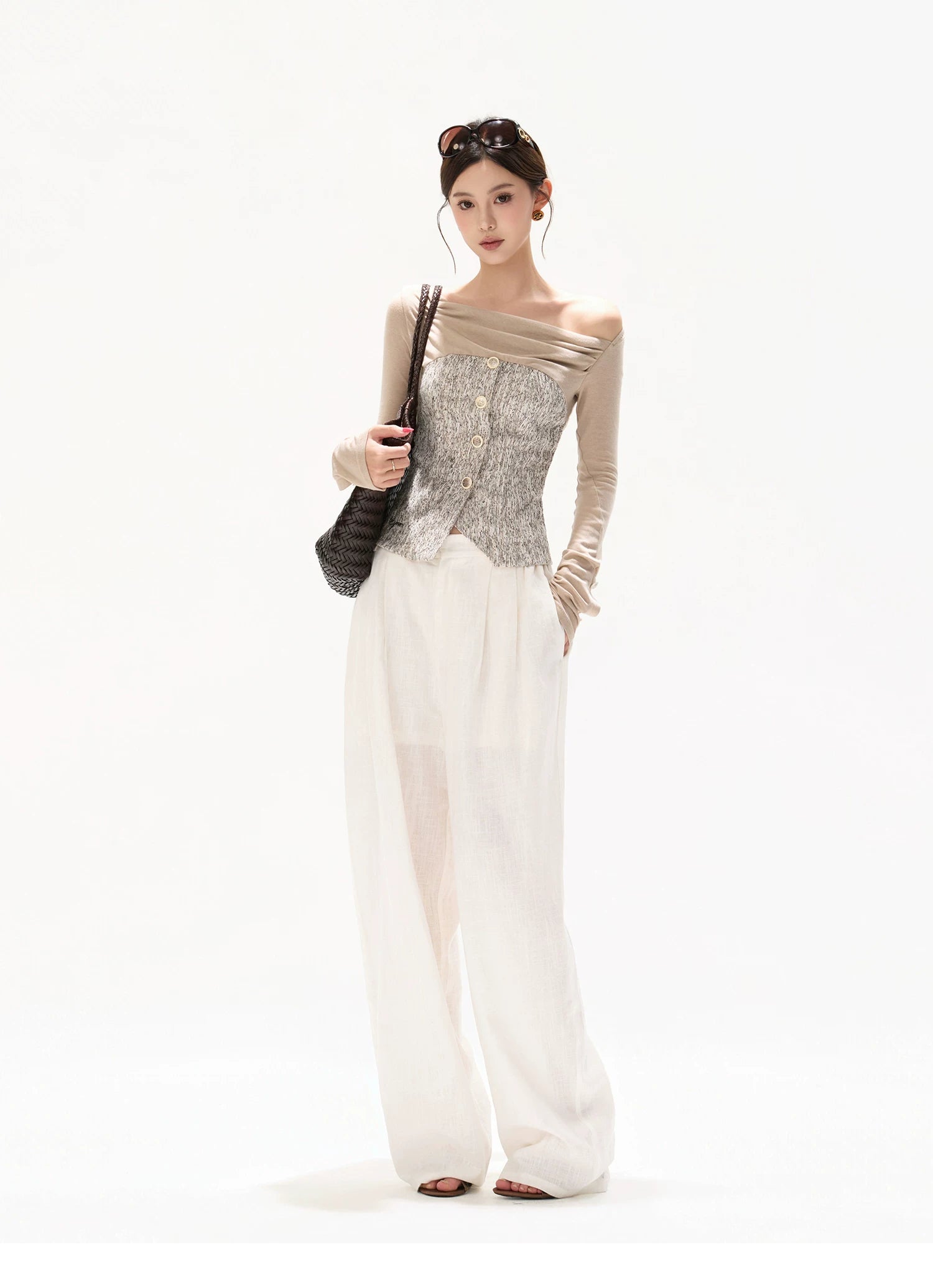 Knit Off-Shoulder Top &amp; A-Line Mini Skirt Set