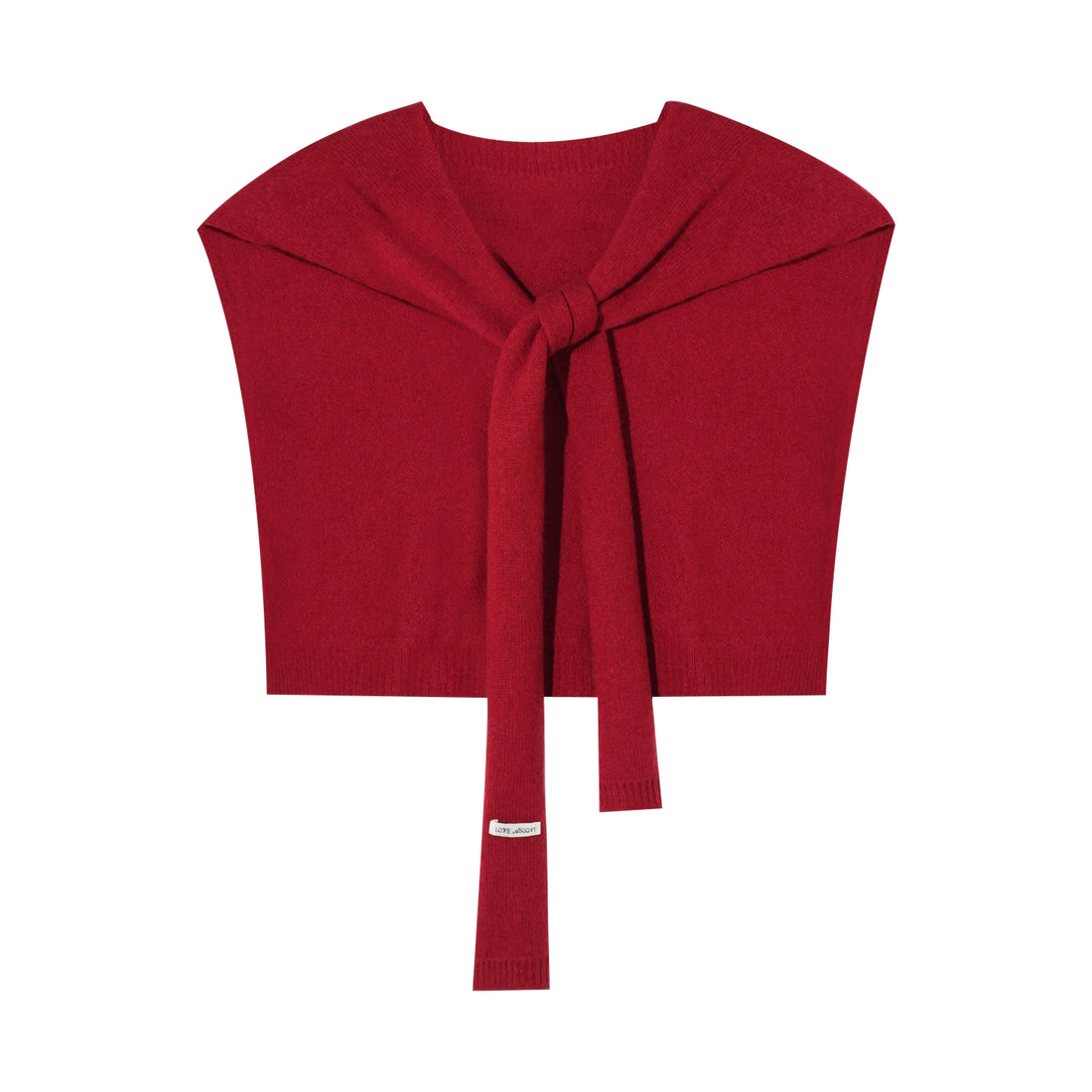 Solid Knit Tie-Front Shoulder Shawl