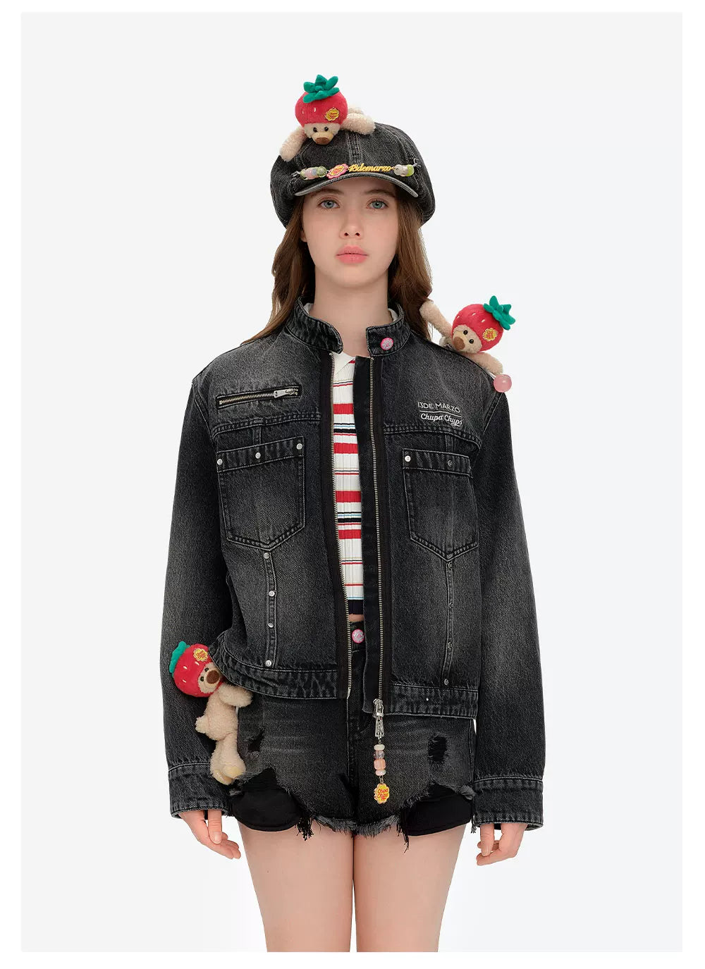 Zip-Up Vintage Denim Jacket
