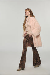 Plaid & Leopard Slim-Fit Flared Pants - CHINASQUAD