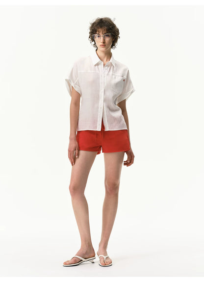 Lyocell Relaxed Batwing Sleeve Shirt