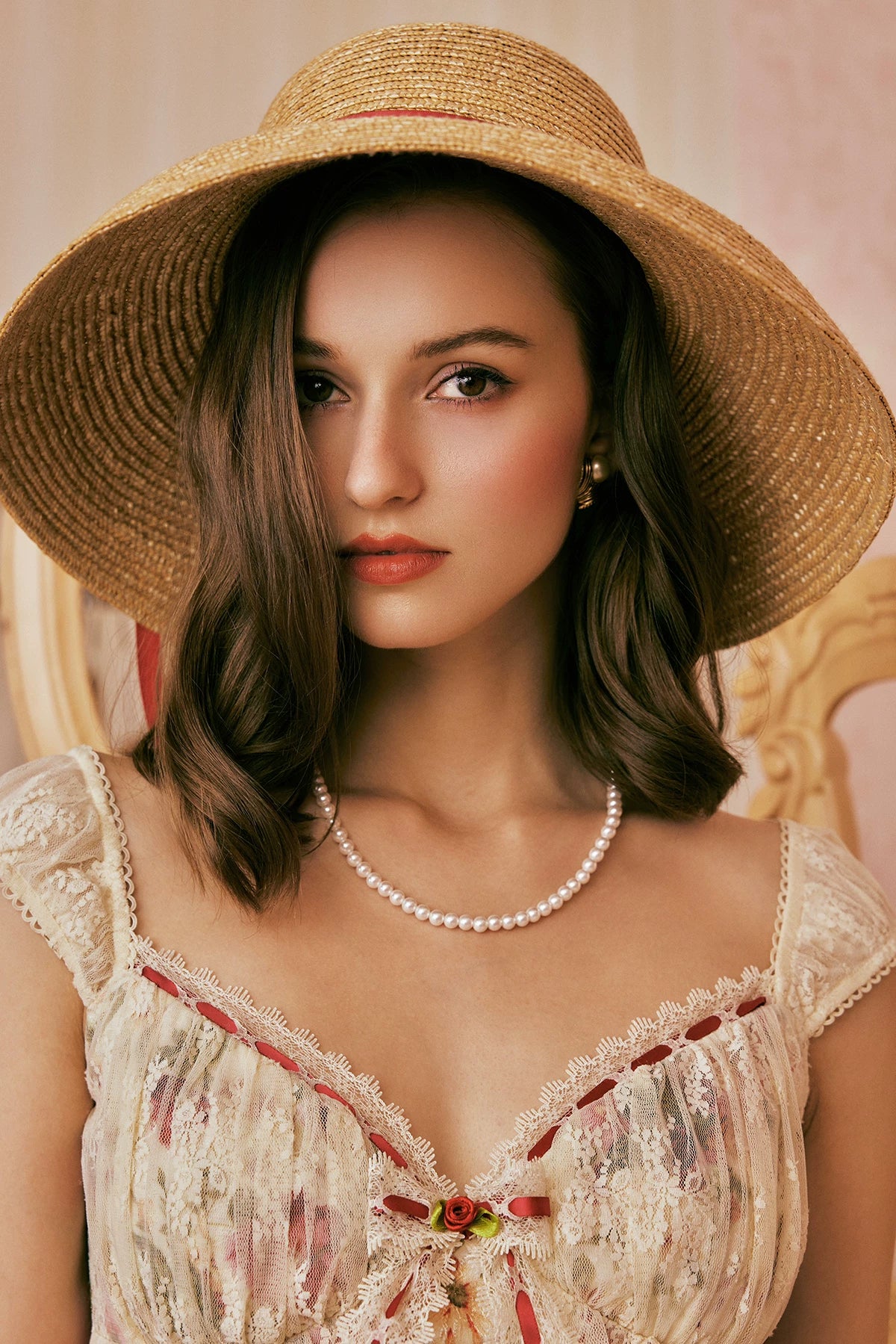 Vintage Romantic All-Over Peony Textured Dress