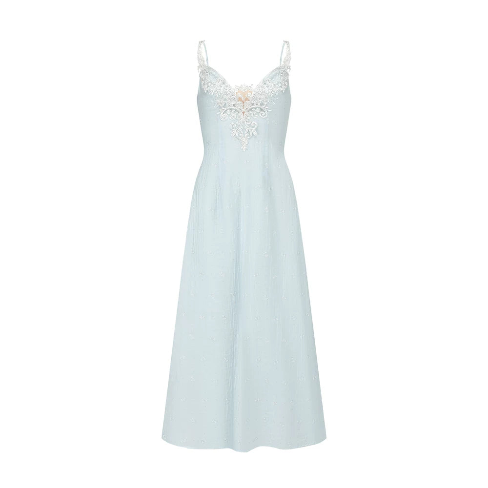 Moonlit Tide Lace Splice Princess Slip Dress
