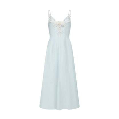 Moonlit Tide Lace Splice Princess Slip Dress