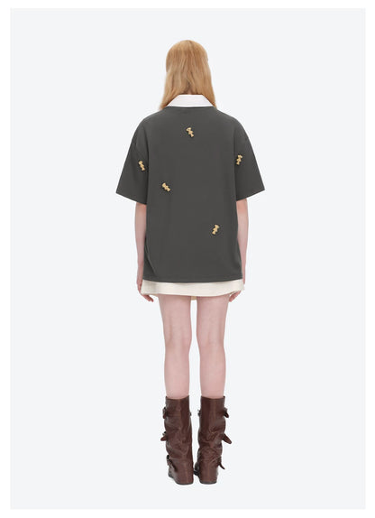 Mini Flocked Bear Oversized T-shirt