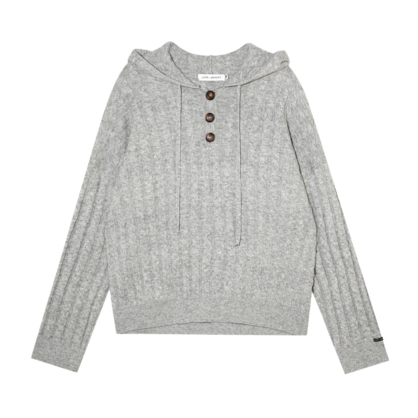 Wool Blend Cable-Knit Hoodie &amp; Wide-Leg Pants Set