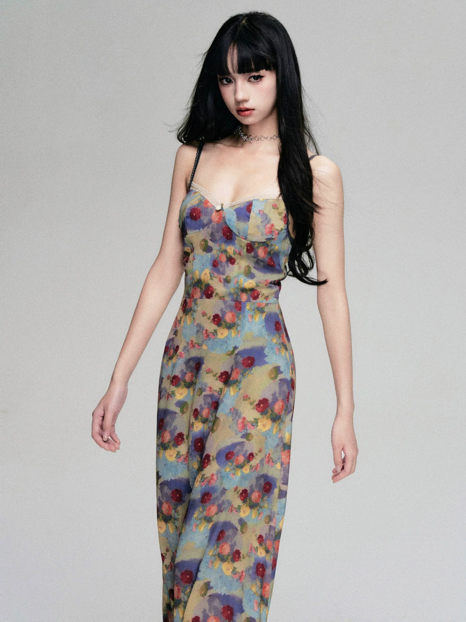 French Vintage Floral Slip Dress