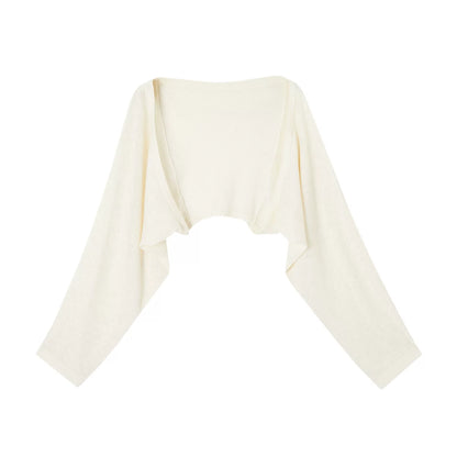 Batwing Cardigan &amp; Bow Strapless Cami Set