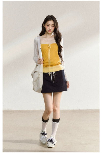 White Silk-Blend Cardigan