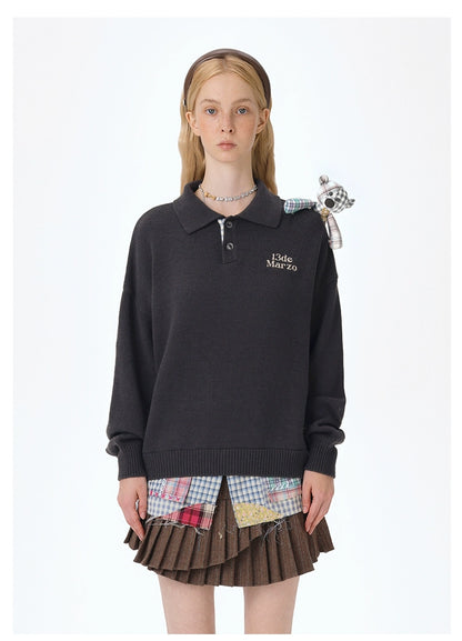 Plaid Bear Polo Sweater