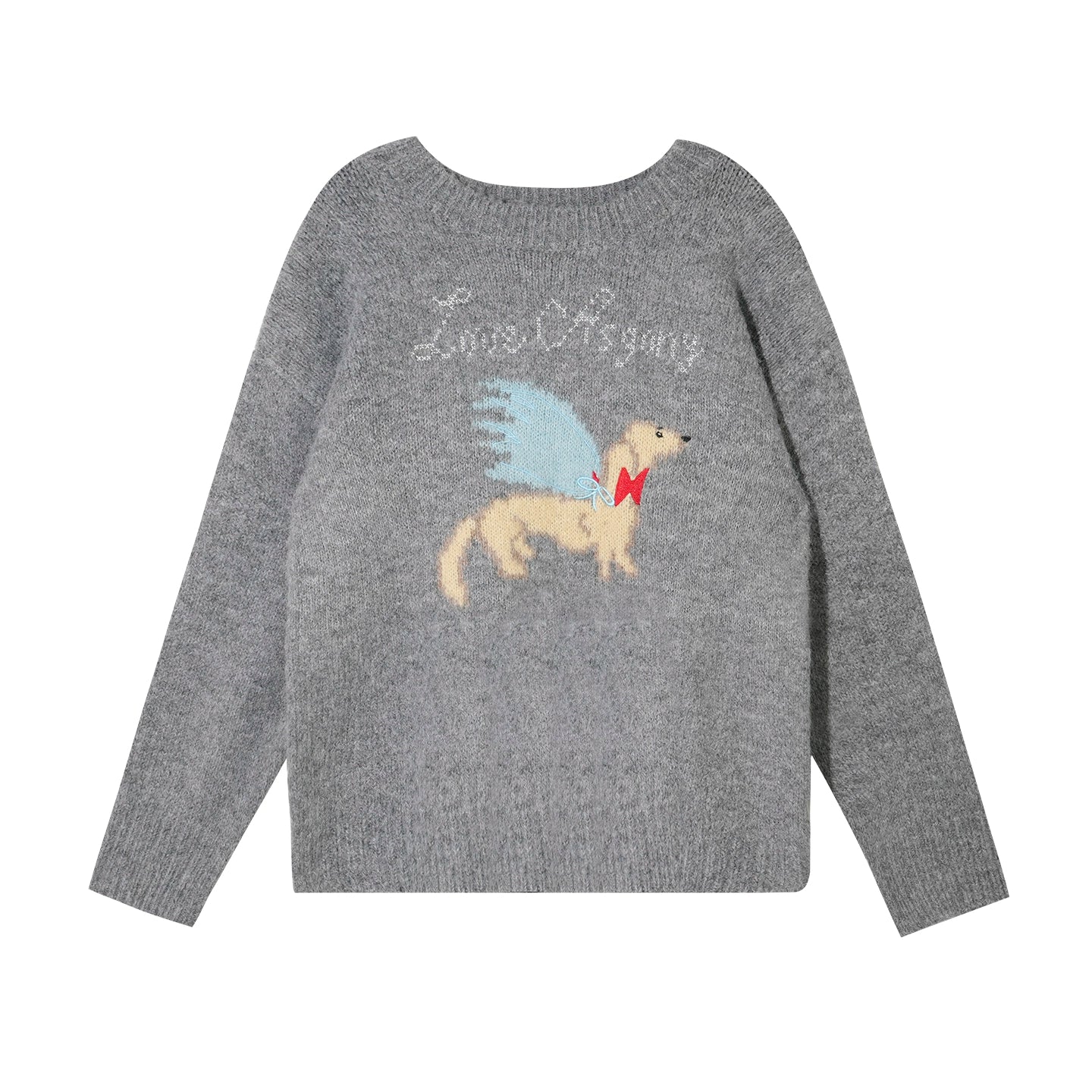 Animal Jacquard Embroidered Knit Sweater