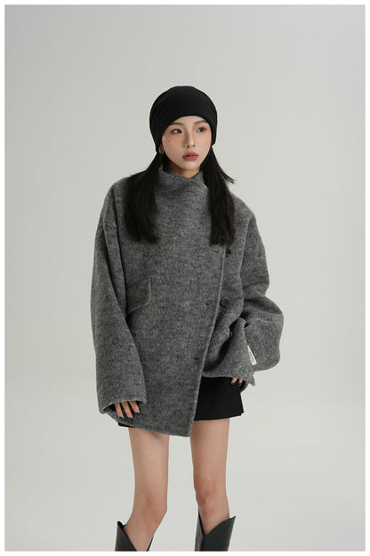 Double-Faced Wool Cape Jacket