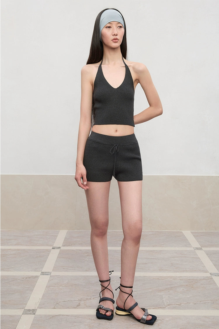 V-Neck Halter Layering Knit Vest
