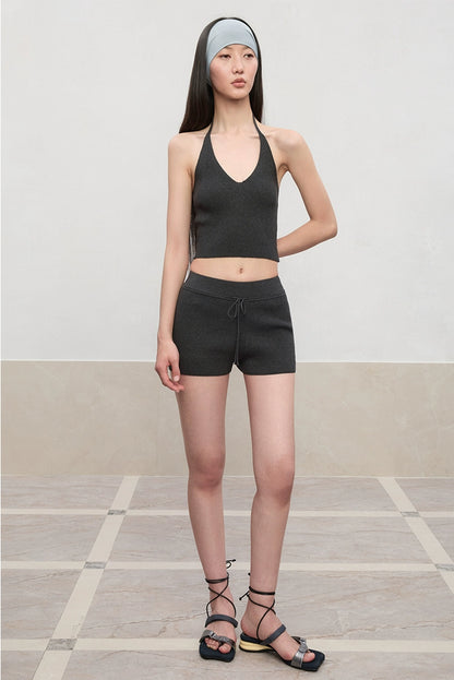 V-Neck Halter Layering Knit Vest