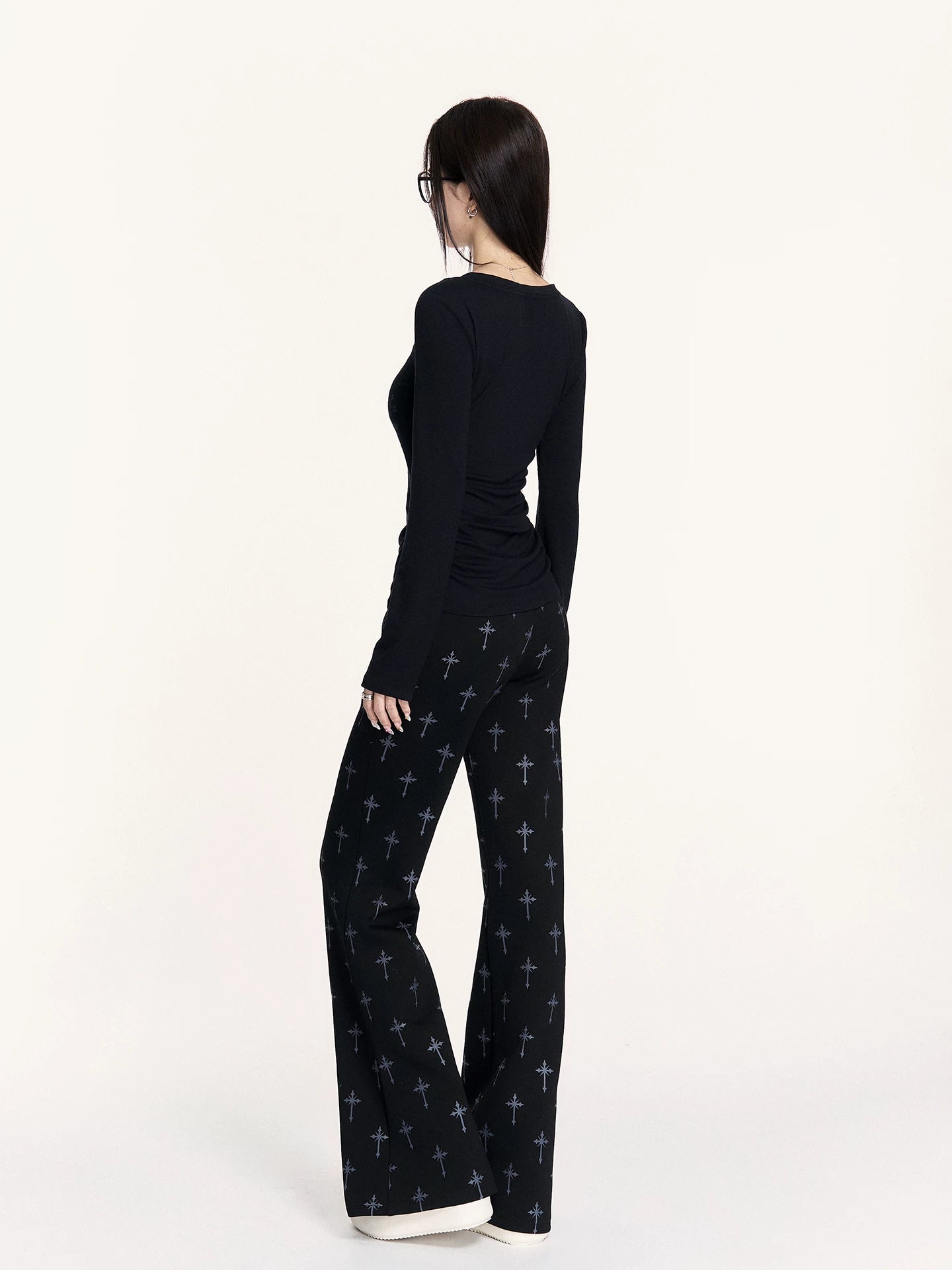 Hooded Sweatshirt Set with Shorts &amp; Flared Pants