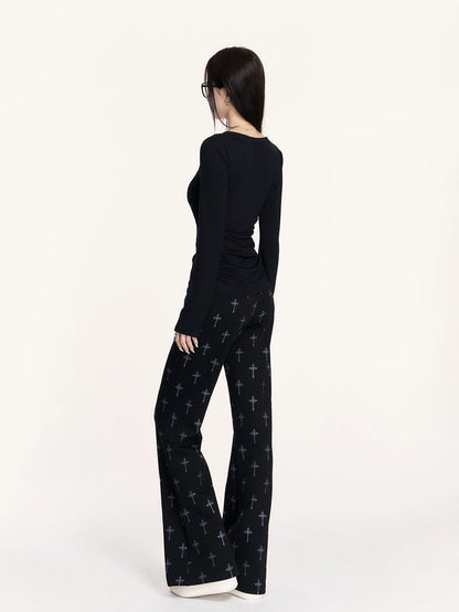 Hooded Sweatshirt Set with Shorts &amp; Flared Pants