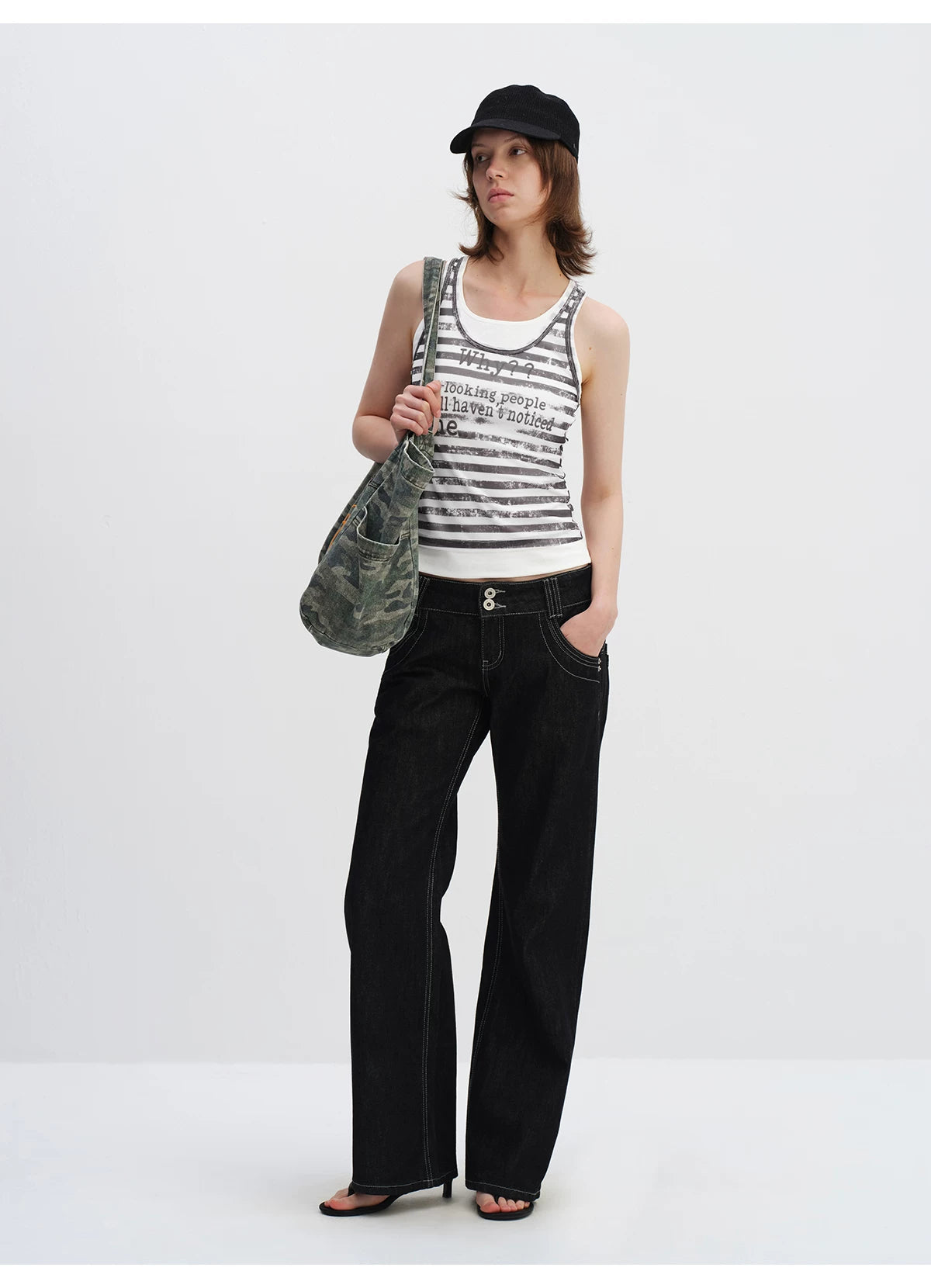 Layered Stripe Logo Tank Top