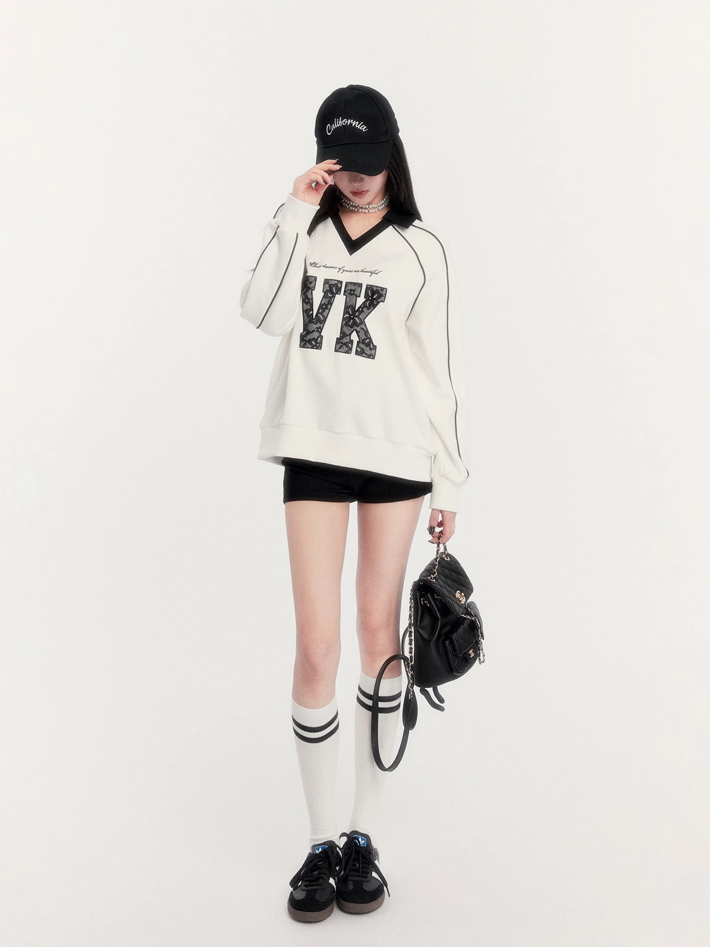 Retro Fleece-Lined Oversized Sweatshirt