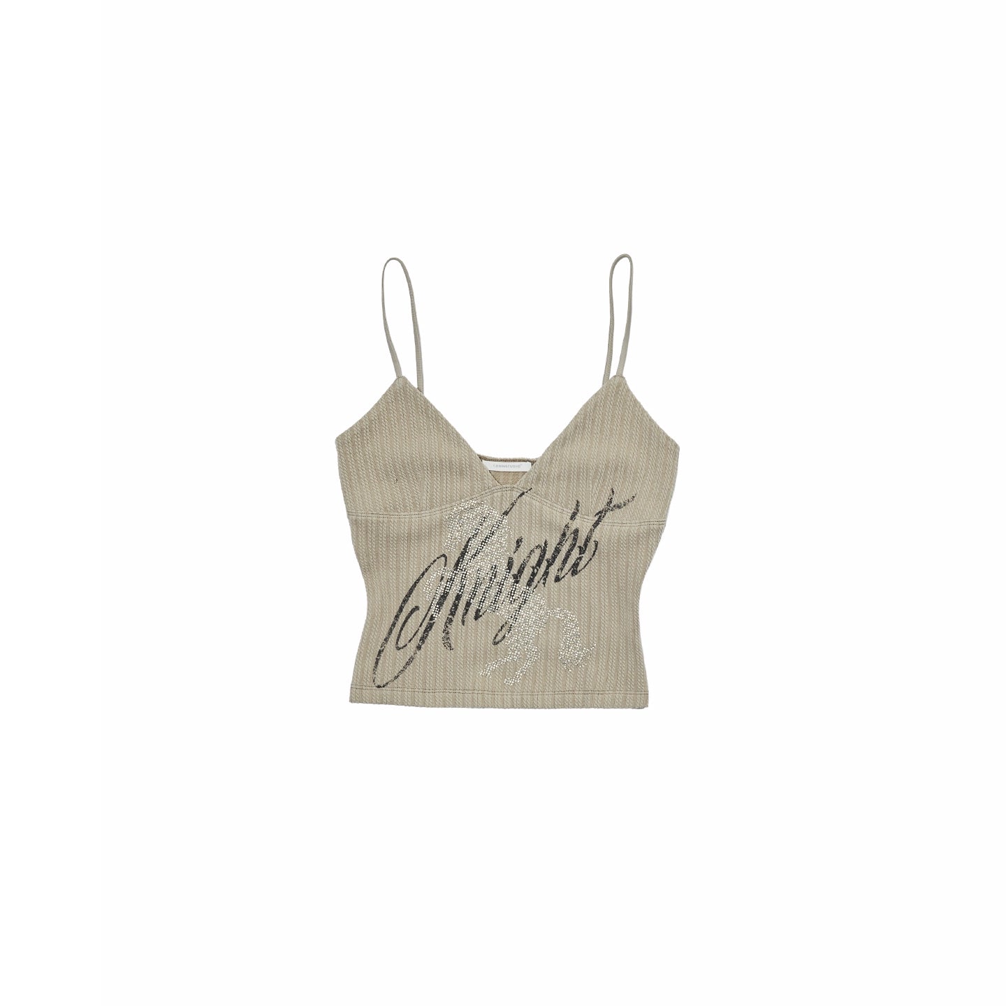 Knight Horse Rhinestone Cable-Knit Camisole