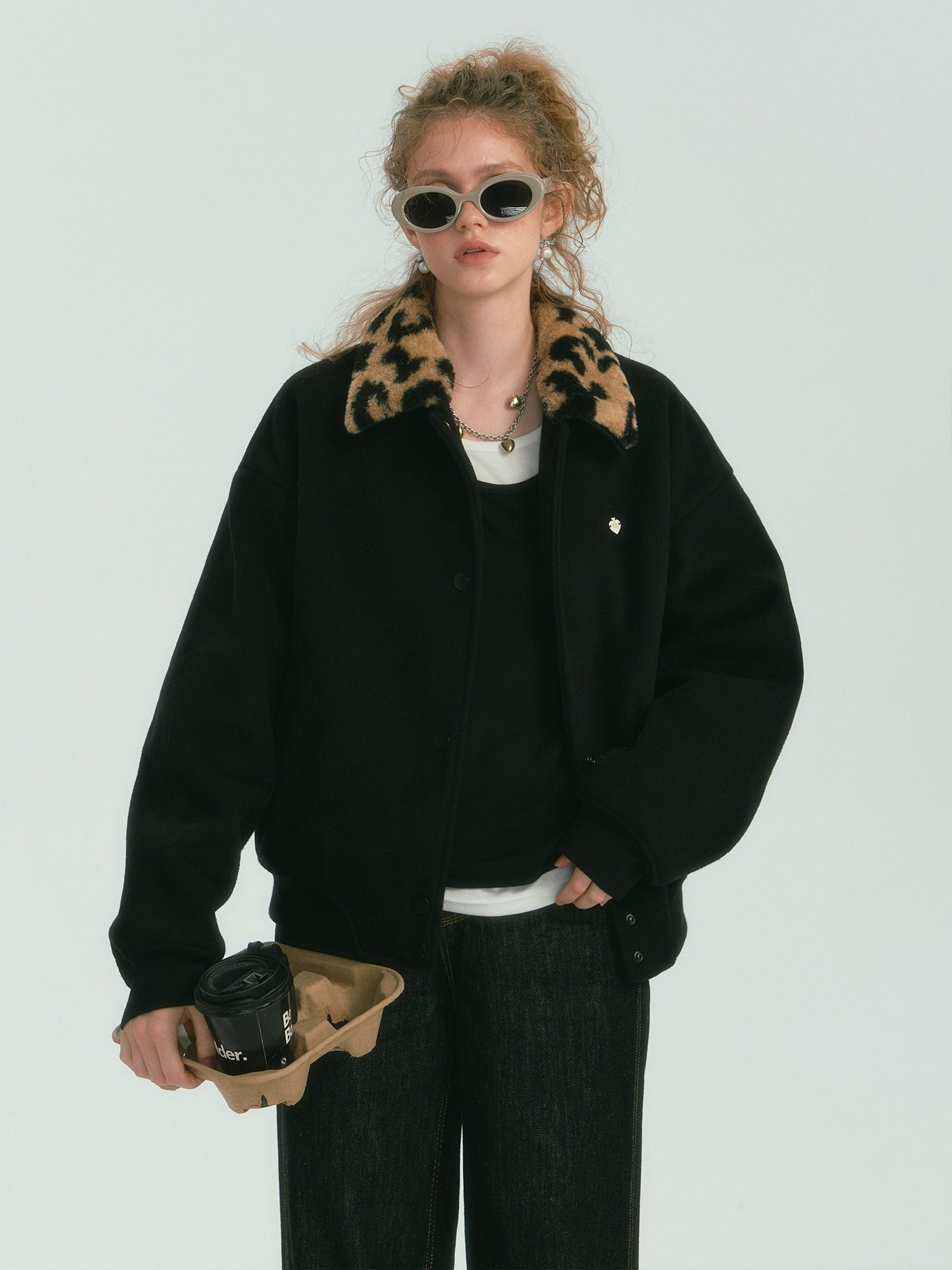 Detachable Fur Collar Baseball Jacket