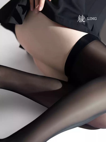 Crimson Sheer Over-Knee Slim Fit Socks