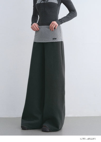 Faux-Layer Top and Pants Set