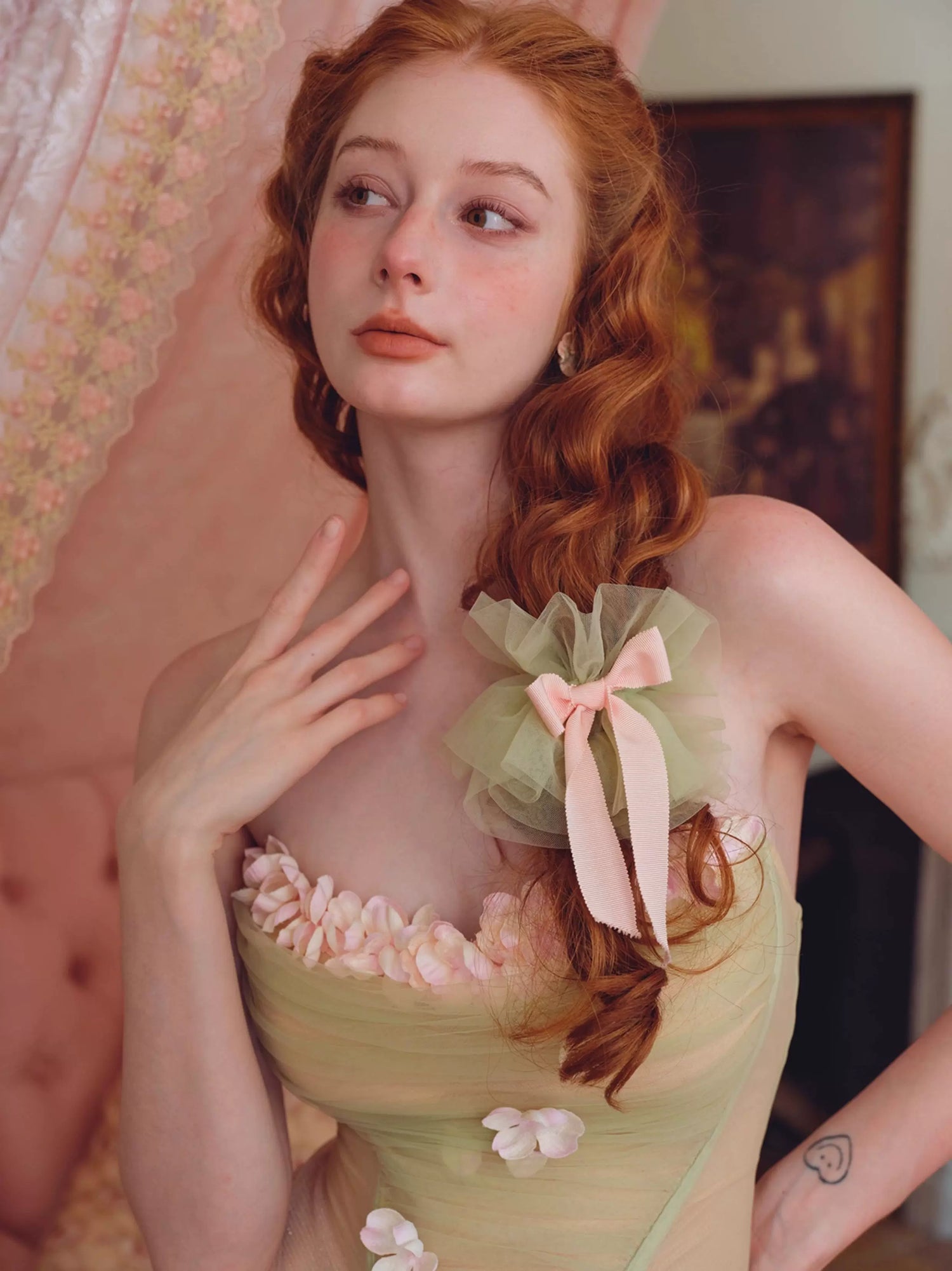 French Gentle Corset Strapless Gown Dress