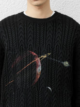 Black Misaligned Crew Neck Sweater - CHINASQUAD