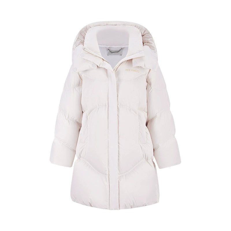 Lightweight Hooded Mid-Length Down Coat