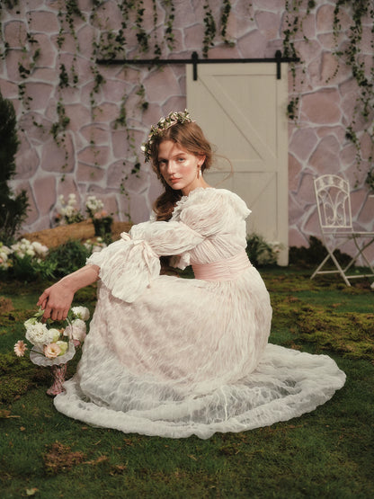 Queen’s Rose Chiffon Long-Sleeve Princess Dress