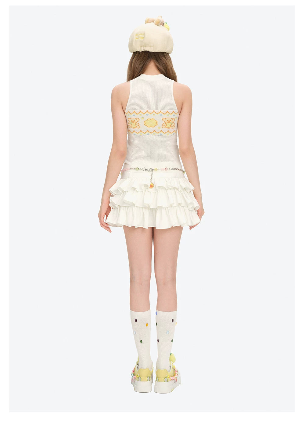 13DE MARZO Layered Tulle Ruffle Mini Skirt