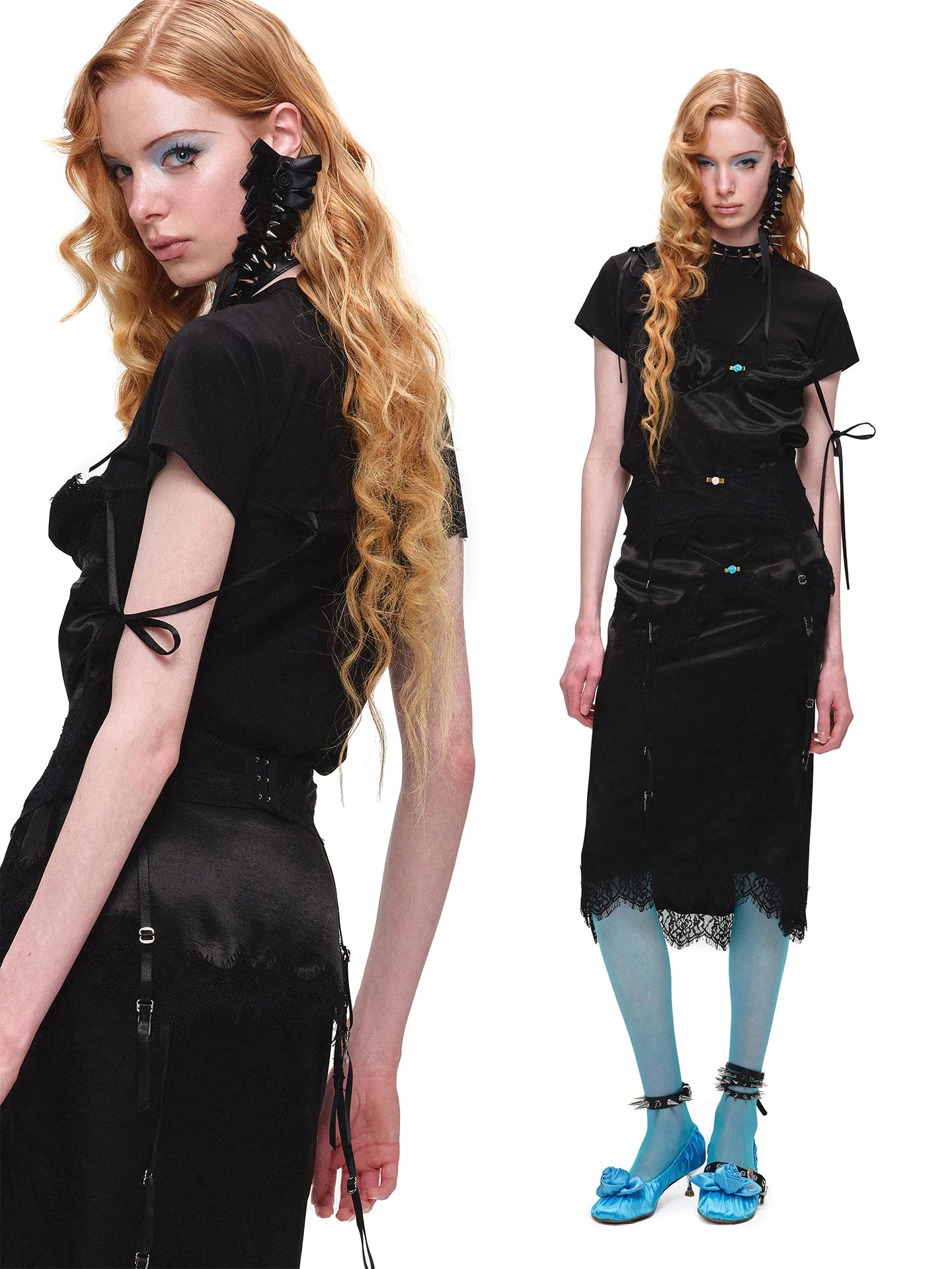 Faux Layered Satin Lace Camisole T-Shirt