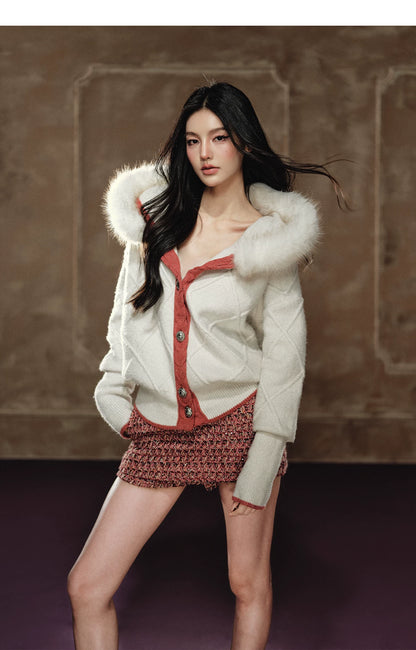 Tweed-Style A-Line Mini Skirt