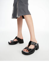 Thong Buckle Strap Chunky Sole Sandals - CHINASQUAD