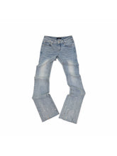 Vintage Ink-Splatter Embroidered Low-Rise Flared Jeans 1Jinn Studio