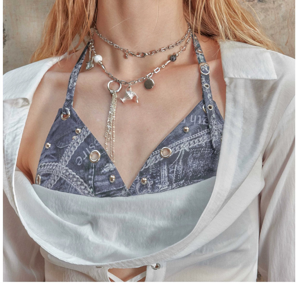Watch Pin Choker Necklace