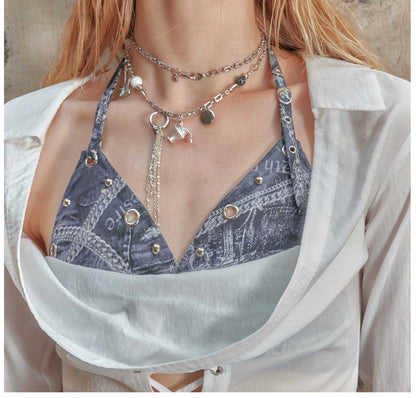 Watch Pin Choker Necklace