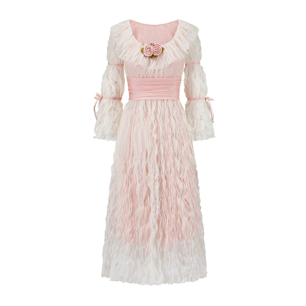 Queen’s Rose Chiffon Long-Sleeve Princess Dress