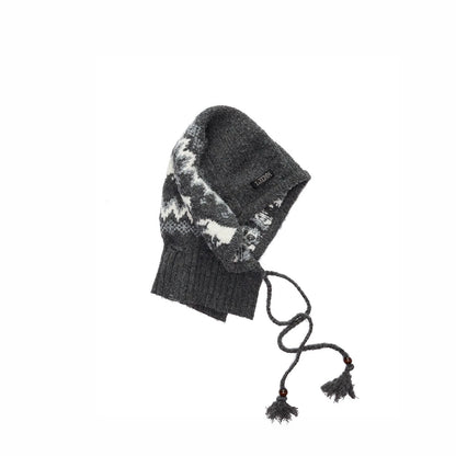 Fair Isle Pony Jacquard Knit Balaclava Hat