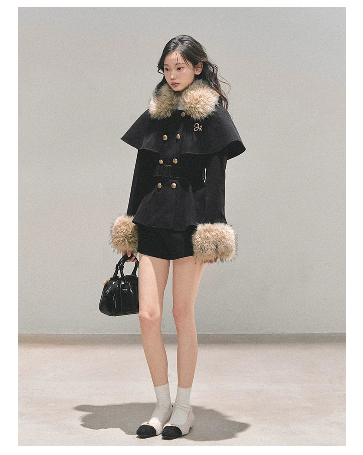 Two-Piece Winter Jacket &amp; Mini Skirt Set