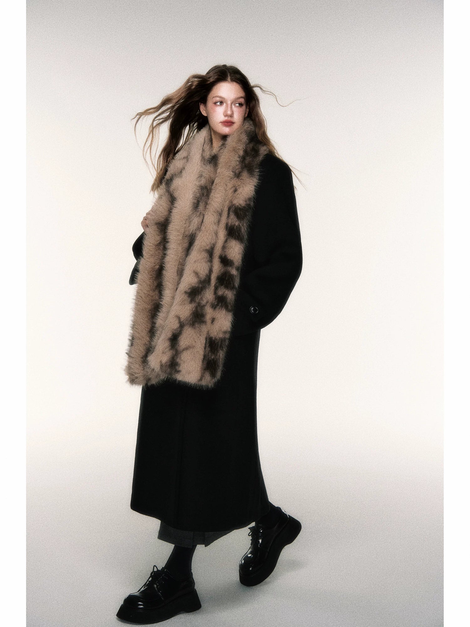 Vintage Cozy Faux Fur Winter Scarf