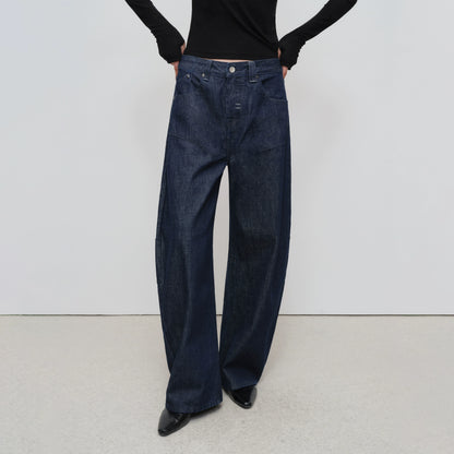 Chitu Pleated Washed Denim Jeans