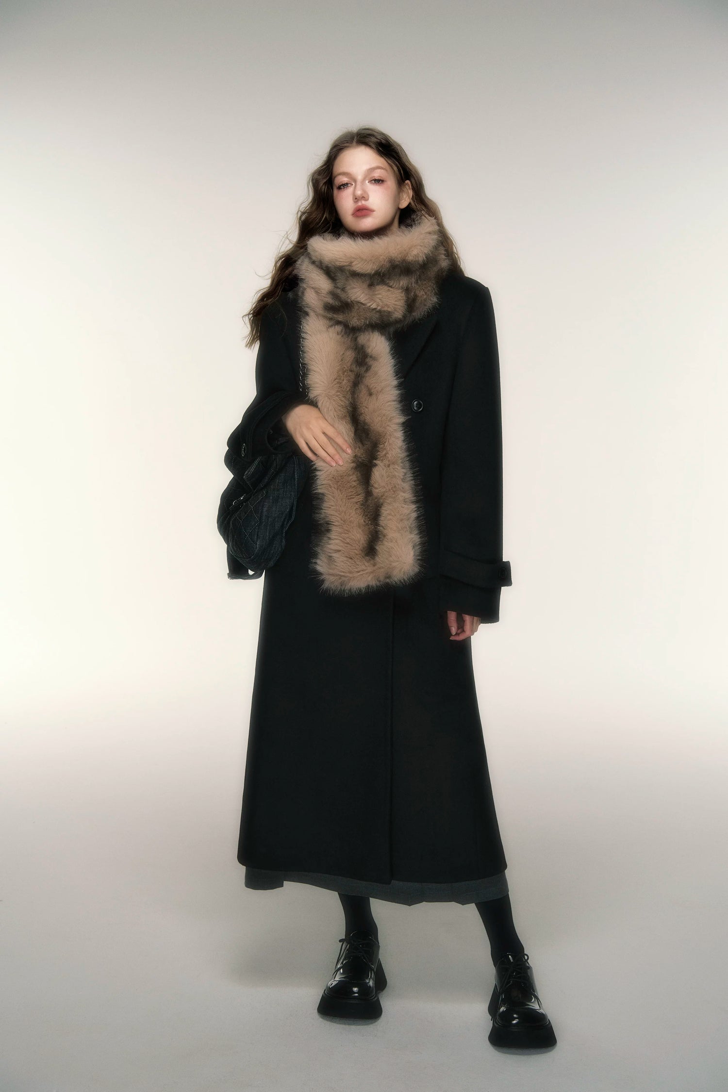 Vintage Cozy Faux Fur Winter Scarf