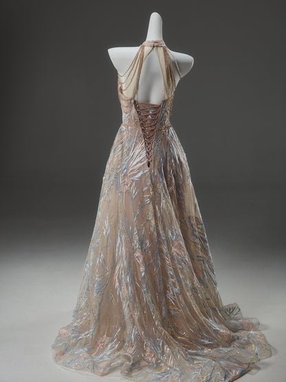 Golden Ling Aurora Beaded Couture Gown