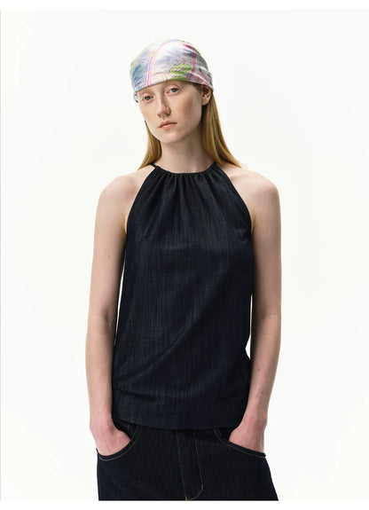 Lyocell Textured Sleeveless Top