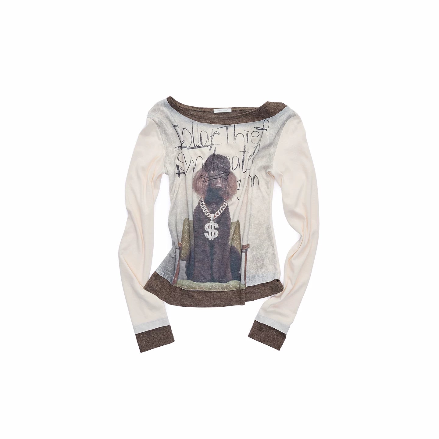 Layered-Effect Graphic Long-Sleeve T-Shirt