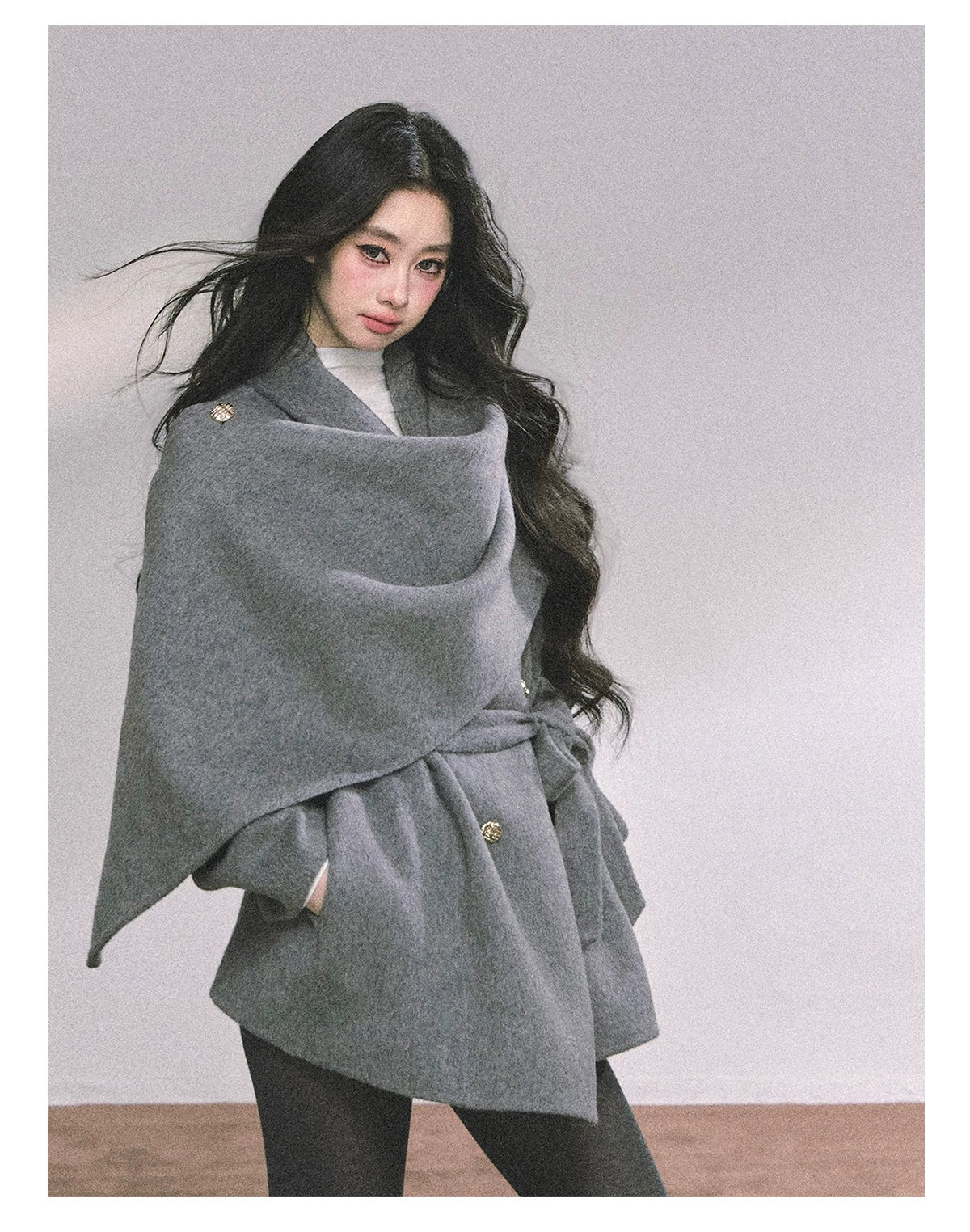 French British-Style Wool Coat