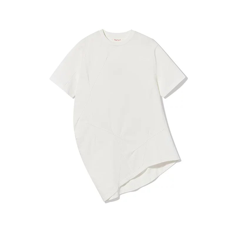 Asymmetric Panel Oversized Cotton T-Shirt