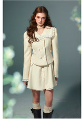 Naval Collar Wool Jacket & Skirt Set - CHINASQUAD