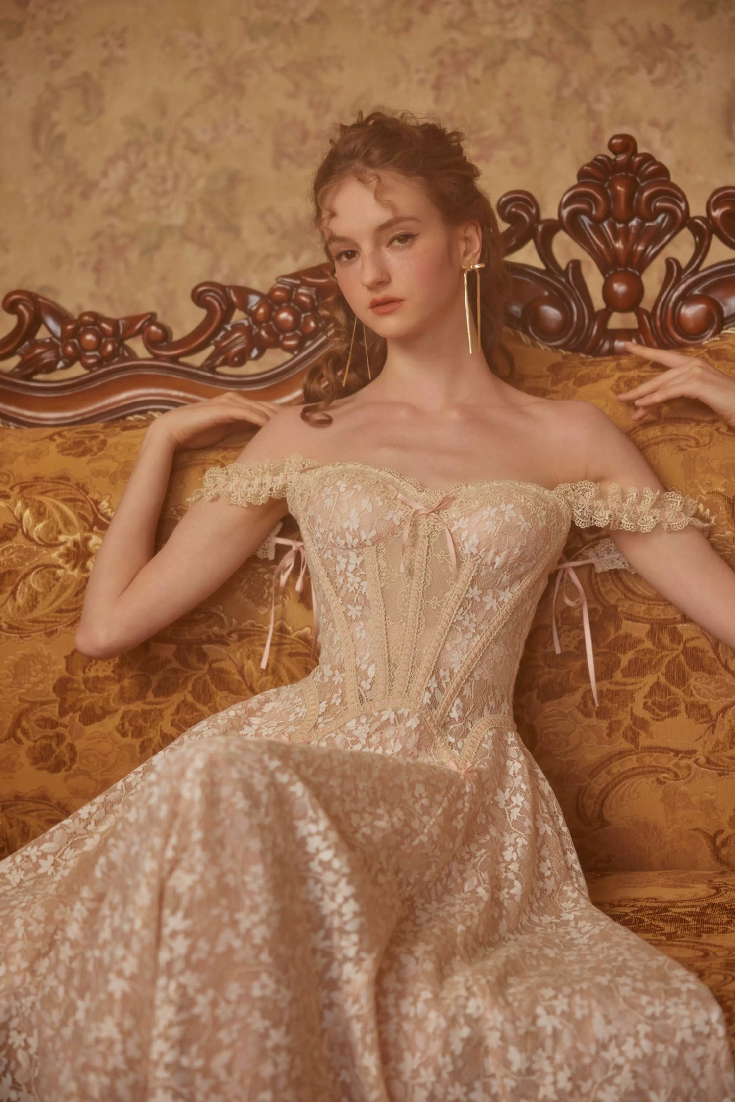 French Heiress Lace Corset Slip Dress